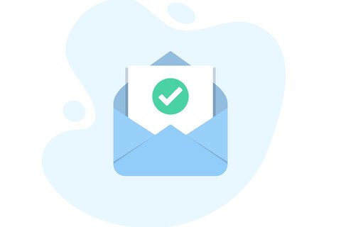 SPF Eintrag zur Authentication einer Domain Briefkuvert mit grünem Häkchen